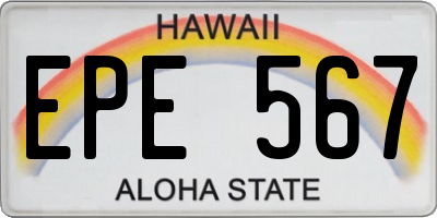 HI license plate EPE567