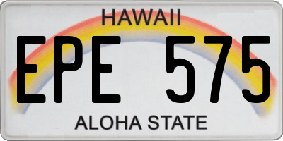 HI license plate EPE575