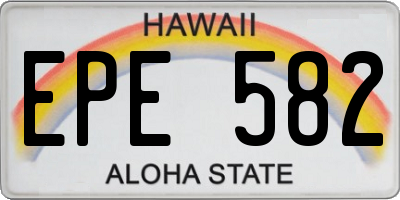 HI license plate EPE582