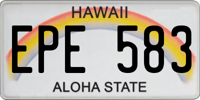 HI license plate EPE583