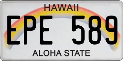 HI license plate EPE589