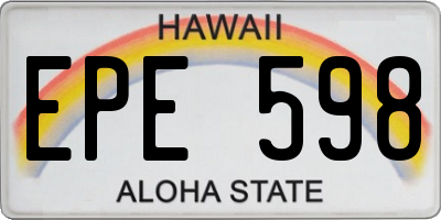 HI license plate EPE598