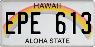 HI license plate EPE613