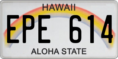 HI license plate EPE614