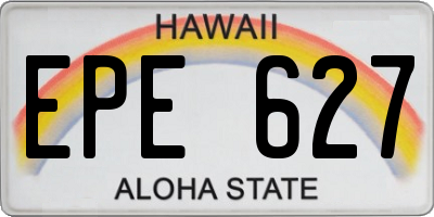 HI license plate EPE627