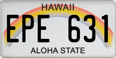HI license plate EPE631