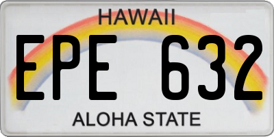 HI license plate EPE632