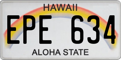 HI license plate EPE634