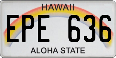 HI license plate EPE636