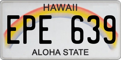 HI license plate EPE639