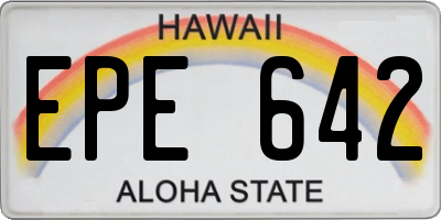HI license plate EPE642
