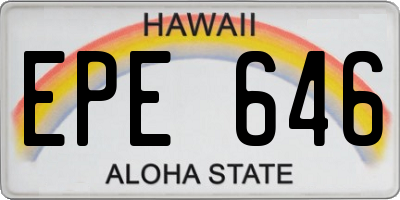 HI license plate EPE646