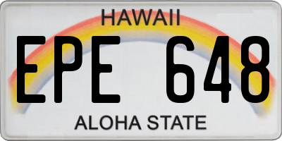 HI license plate EPE648