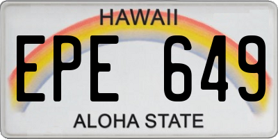 HI license plate EPE649
