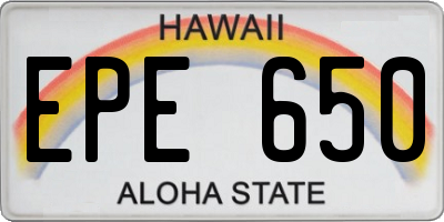 HI license plate EPE650