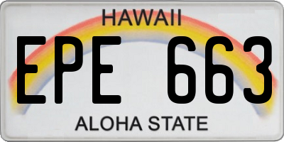 HI license plate EPE663