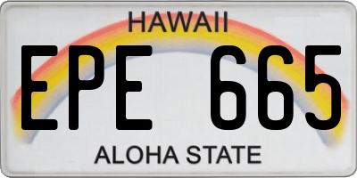 HI license plate EPE665