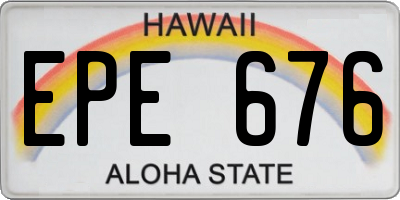 HI license plate EPE676