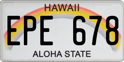 HI license plate EPE678