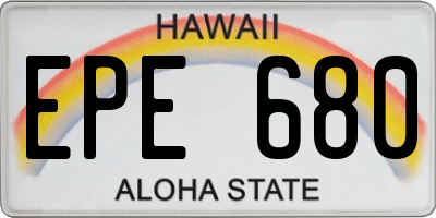 HI license plate EPE680