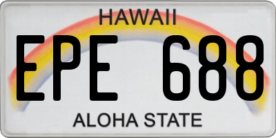 HI license plate EPE688