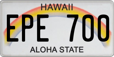 HI license plate EPE700
