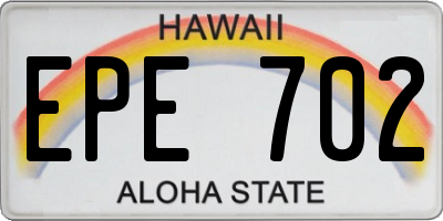 HI license plate EPE702