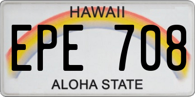 HI license plate EPE708