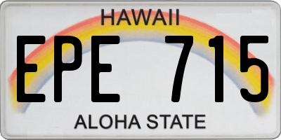 HI license plate EPE715