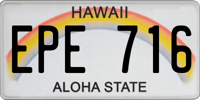 HI license plate EPE716
