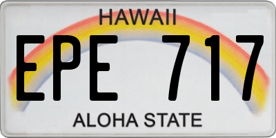HI license plate EPE717