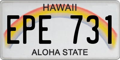 HI license plate EPE731