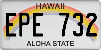 HI license plate EPE732