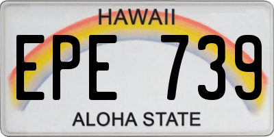 HI license plate EPE739