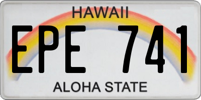HI license plate EPE741