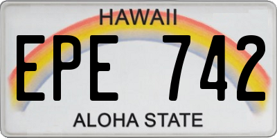 HI license plate EPE742