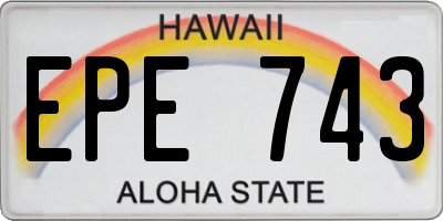 HI license plate EPE743