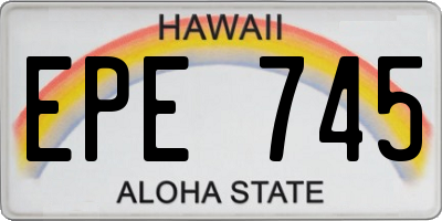 HI license plate EPE745