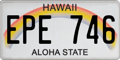 HI license plate EPE746