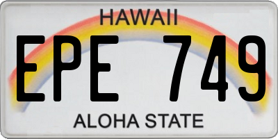 HI license plate EPE749
