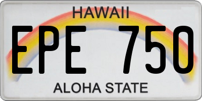 HI license plate EPE750