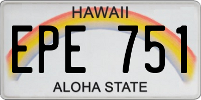 HI license plate EPE751