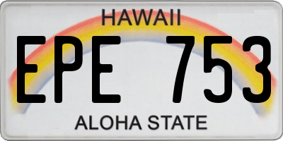 HI license plate EPE753