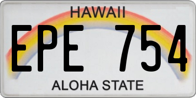 HI license plate EPE754