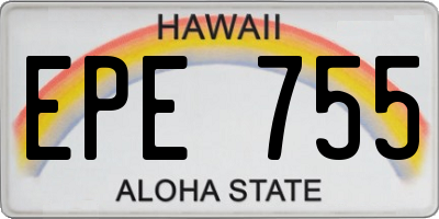 HI license plate EPE755