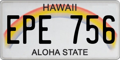 HI license plate EPE756