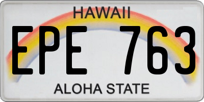 HI license plate EPE763
