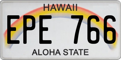 HI license plate EPE766