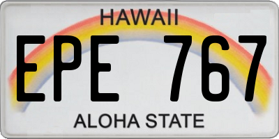 HI license plate EPE767