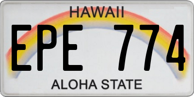 HI license plate EPE774